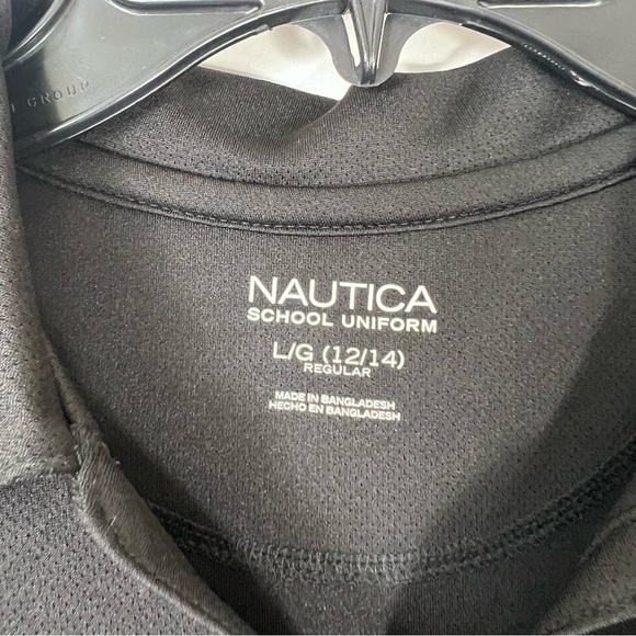 Girls Nautica School Uniform Polo Shirt in Black Size Large 12/14 - Picture 4 of 6